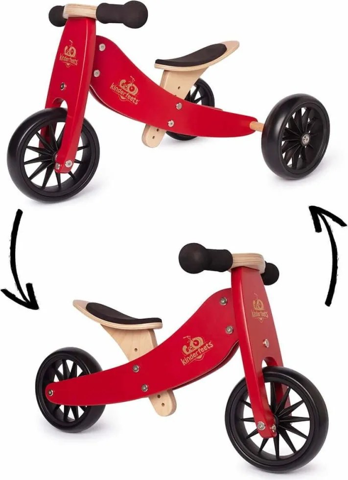 Drevené balančné odrážadlo Tiny Tot 2v1 červená