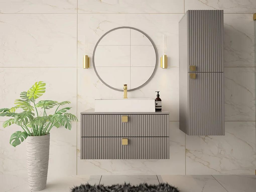 Kúpeľnová zostava Petralio III, Sifón: bez sifónu, Umývadlo: áno, Farba: sivá