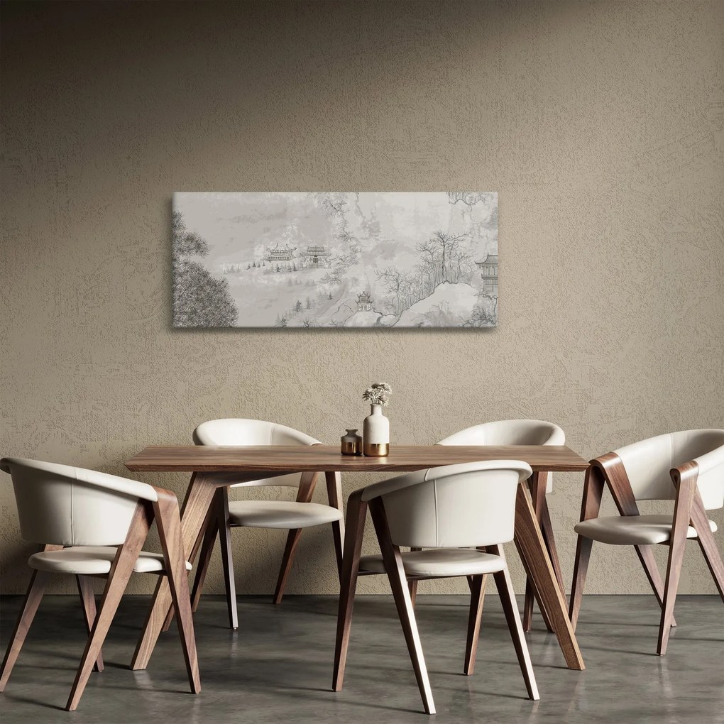 Obraz - Čínska krajina (120x50 cm)