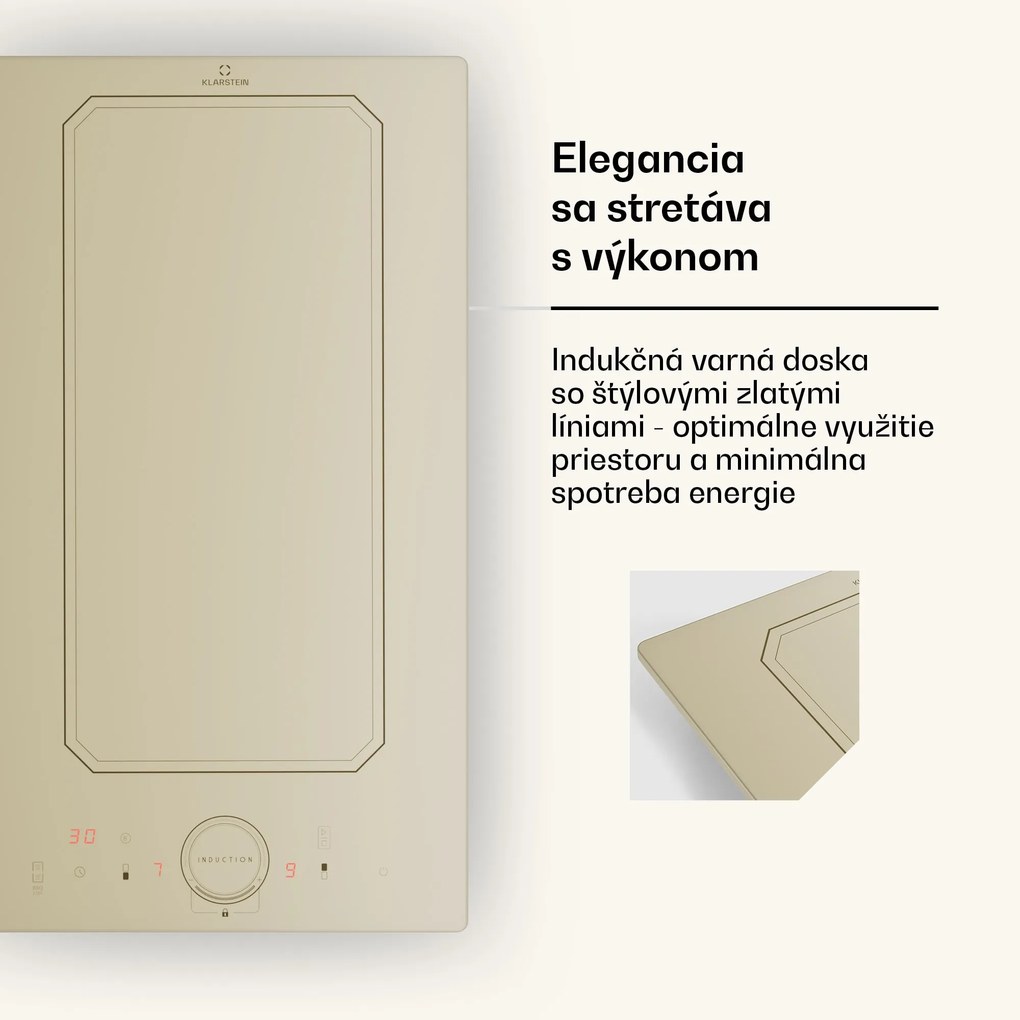 Klarstein Victoria Domino, vstavaná indukčná varná doska, 3500 W, Flexzone, časovač
