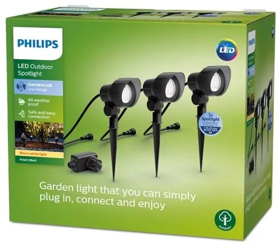 Philips -SADA 3x LED Vonkajšie bodové svietidlo GARDENLINK LED/6W/230V 2700K IP44