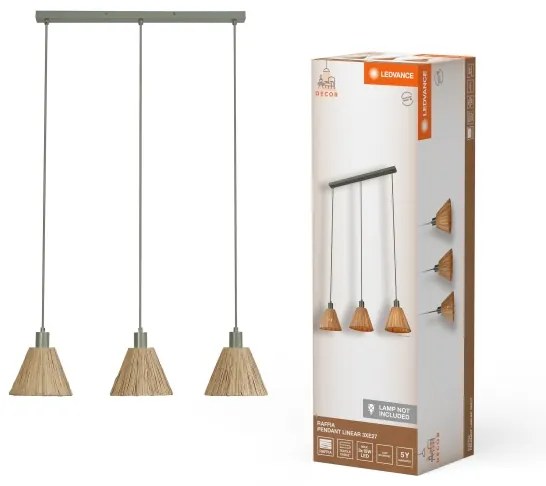 Ledvance - Luster na lanku DECOR RAFFIA 3xE27/15W/230V rafia