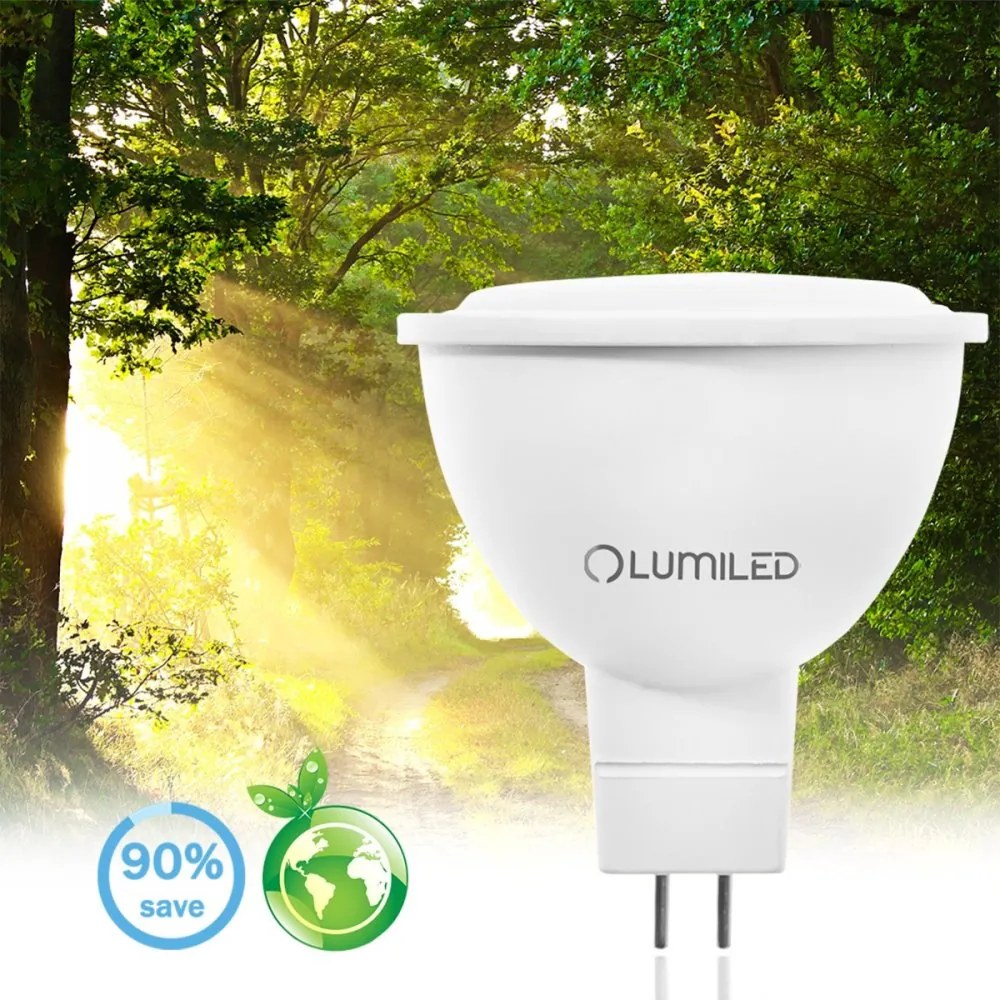 LED žiarovka GU5.3 MR16 6W = 50W 580lm 3000K Warm 120° LUMILED