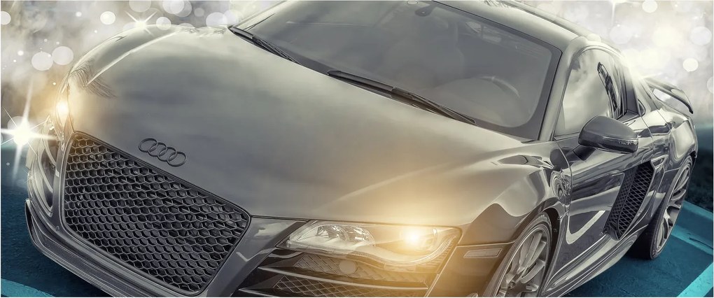 Obraz auta Audi - sivé (120x50 cm)
