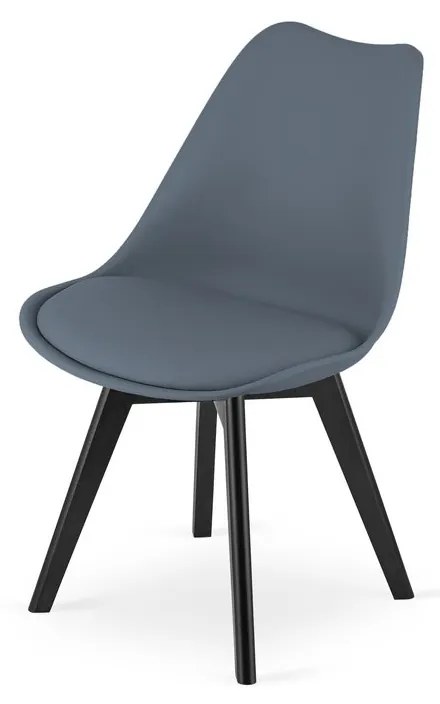 SUPPLIES BJORN Jedálenská škandinávska stolička - grafitová farba/čierne nohy