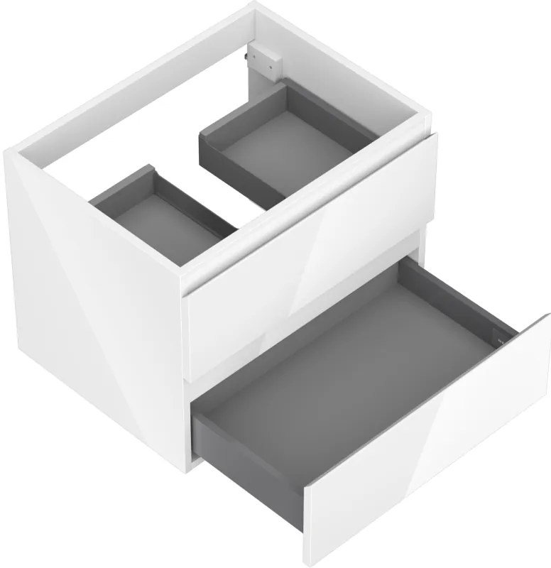 Mexen Orio, kúpeľňová skrinka 60 cm, 2 zásuvky, biela lesklá, 91A10-06047-2-BFF00