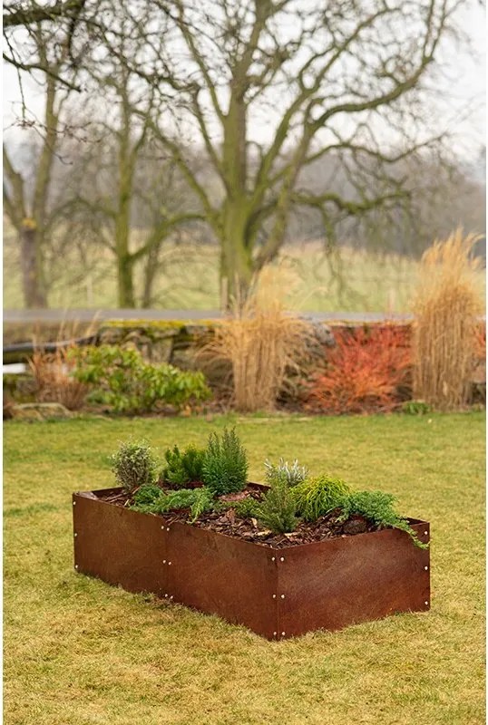 Alto Vyvýšený záhon 74 x 148 x 36 cm, corten CORGARDEN 1012
