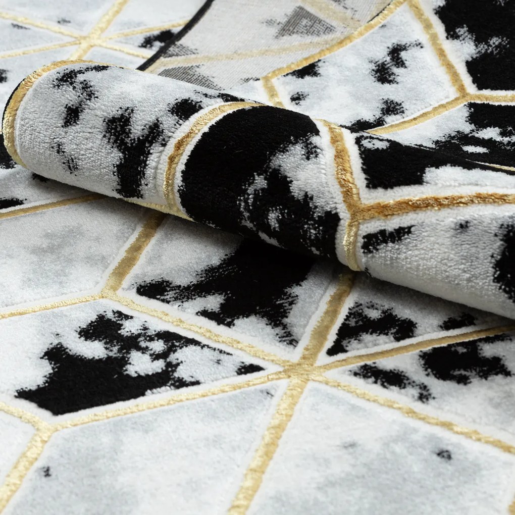 Dywany Łuszczów, Kusový koberec Allure 1966 black/gold, 180x270, žltá, kancelária