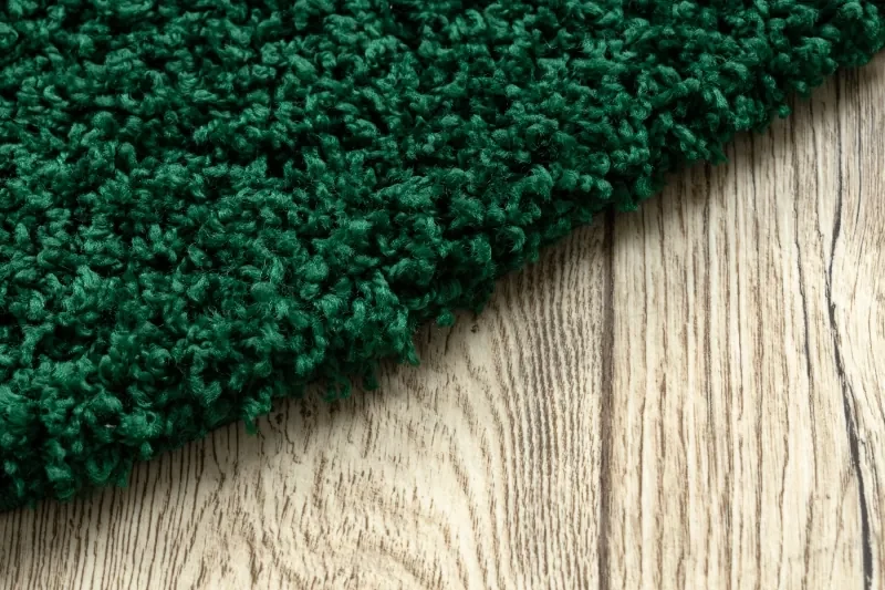 Okrúhly koberec SOFFI shaggy 5cm tmavo zelený