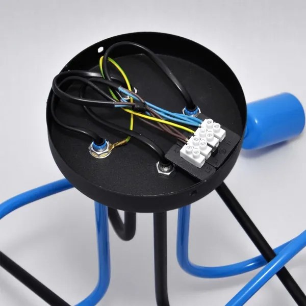 Prisadený luster OXFORD 4xE27/15W/230V čierna/modrá