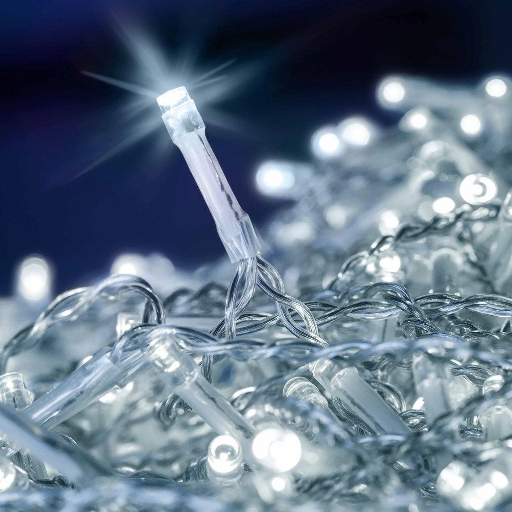 Vianočná svetelná reťaz  CECIL, 10m, studená biela Monzana