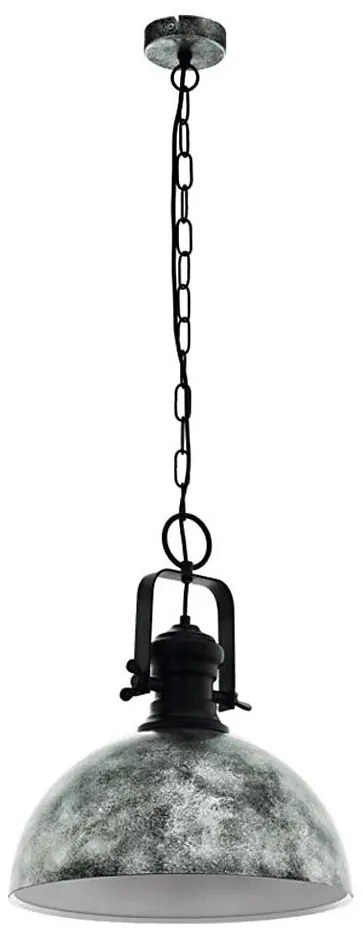 Eglo 79415 - Závesný luster na reťazi SADDINGTON 1xE27/60W/230V sivá