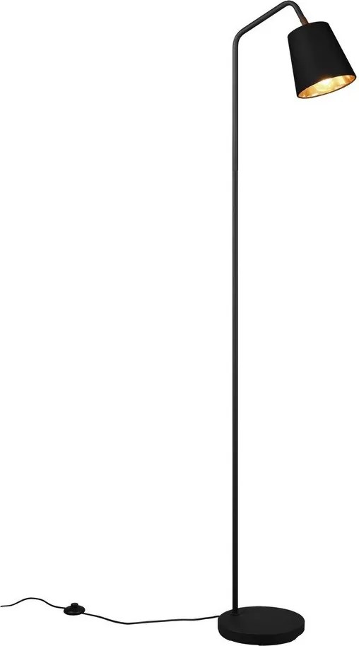 Čierna stojacia lampa s textilným tienidlom (výška 148 cm) Buddy – Reality