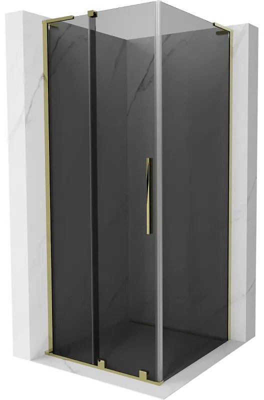 Mexen Velar L, sprchový kút s posuvnými dverami 120 x 120 cm, 8mm šedé sklo, zlatá lesklá, 871-120-120-43-50