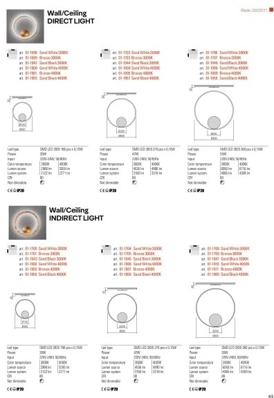 Redo 01-1701 - LED Nástenné svietidlo ORBIT LED/28W/230V bronz