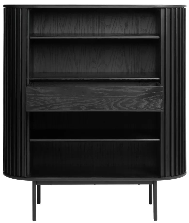 Čierna skrinka v dekore duba 125x110 cm Siena – Unique Furniture