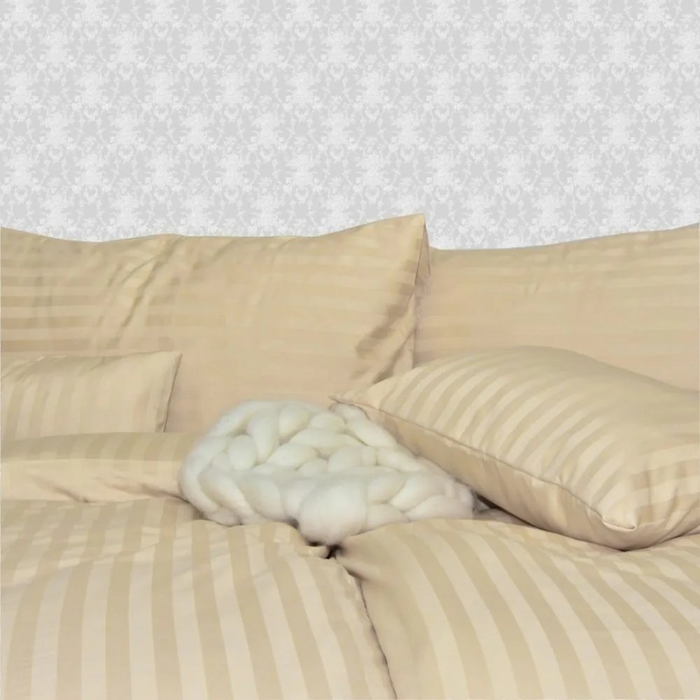 Obliečky damaškové zlaté EMI: Francúzsky set1 200x220 + 2x (70x90)