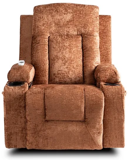 Masážne polohovateľné kreslo ARIEN hnedý zamat - vintino.sk