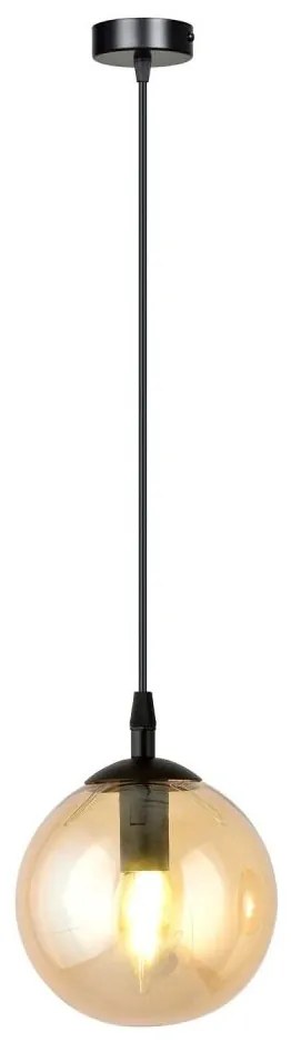 Luster na lanku COSMO 1xE14/10W/230V pr. 14 cm čierna/béžová