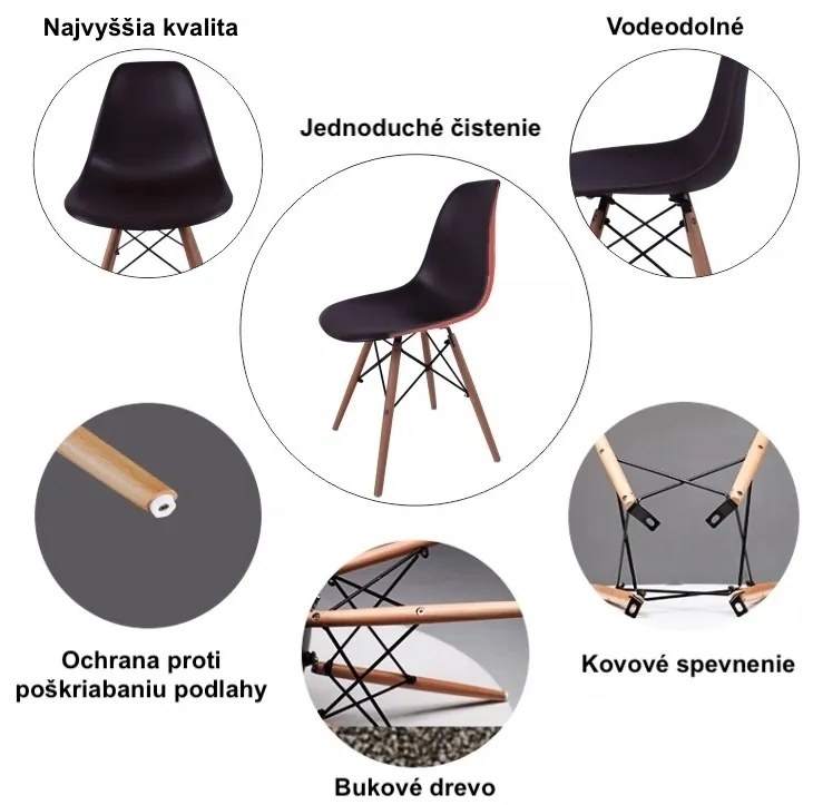 Elegantná čierna stolička do interiéru