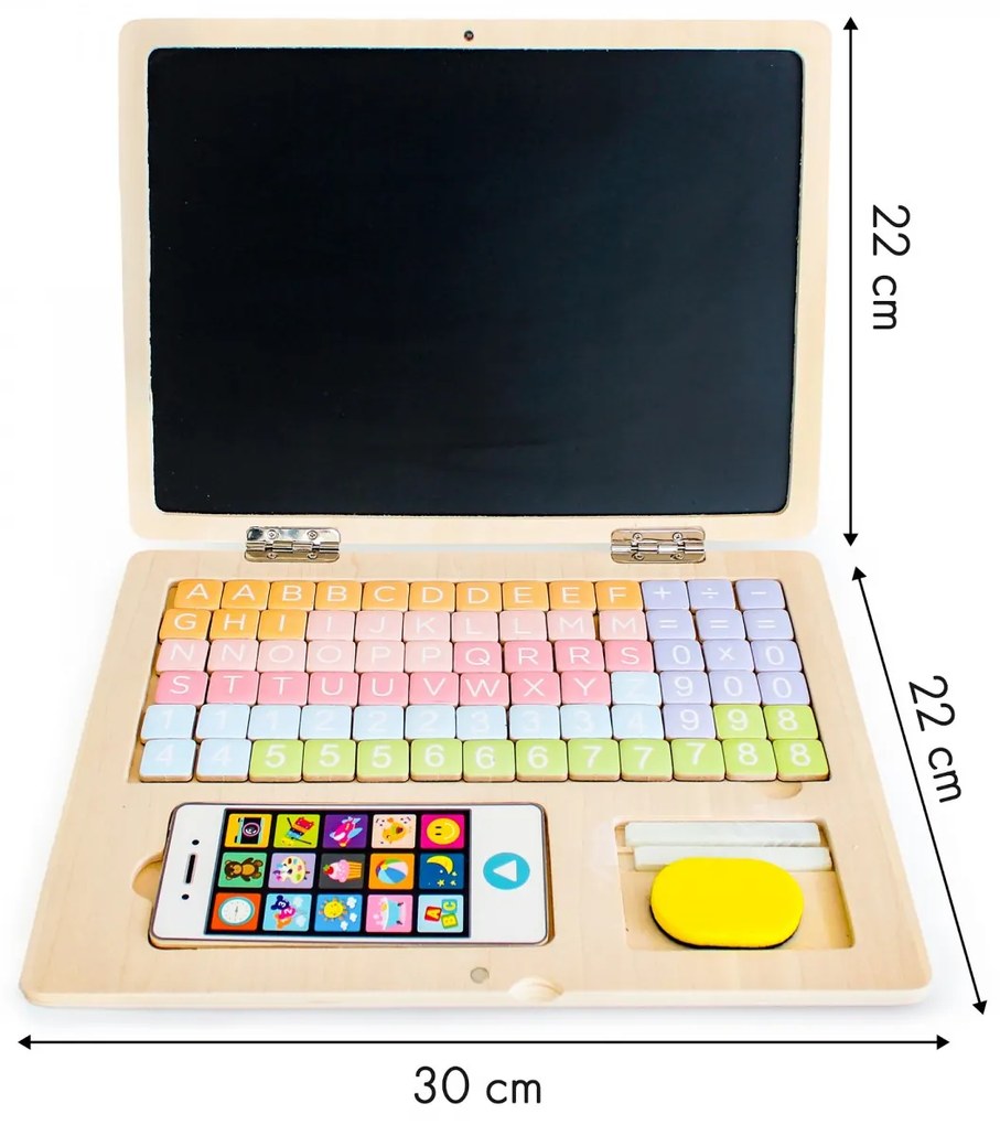 Drevený laptop s magnetickou doskou Eco Toys