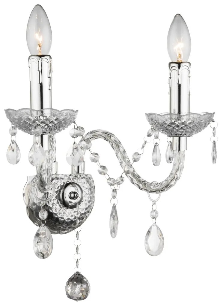 Toolight Toolight, nástenné svietidlo 2xE14, EBT017-2W, priahľadná, OSW-01232