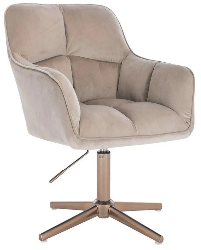 LuxuryForm DESIGN Kreslo AMALFI VELUR na zlatom kríži - latte
