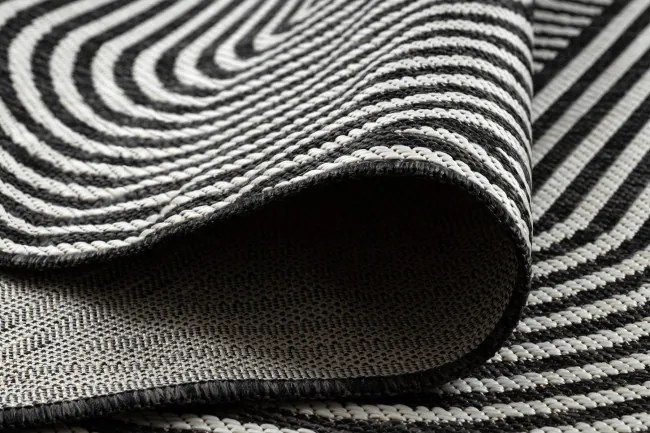 Koberec ORGANIC 1835 geometrický, čierny / sivý