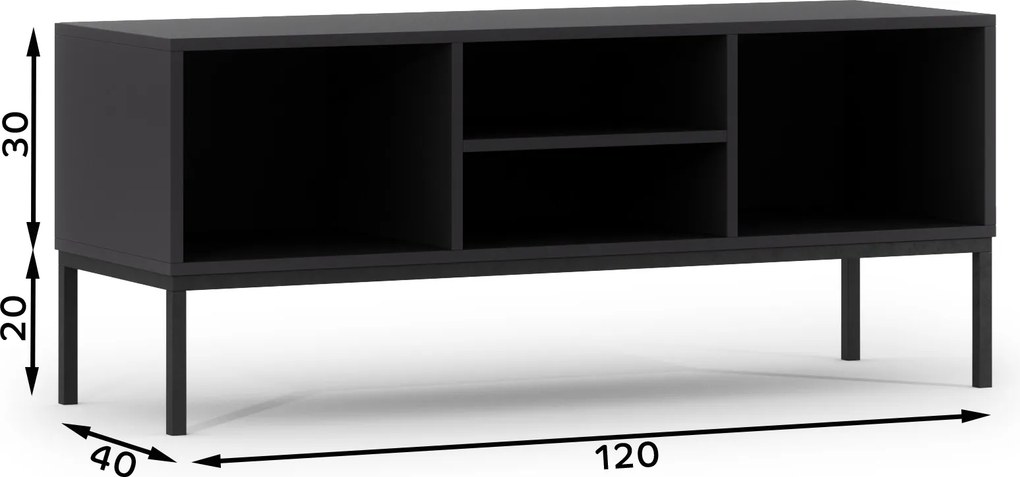 TV stolík Loyd (čierna matná + dub artisan). Akcia -16%. Vlastná spoľahlivá doprava až k Vám domov. 1051946