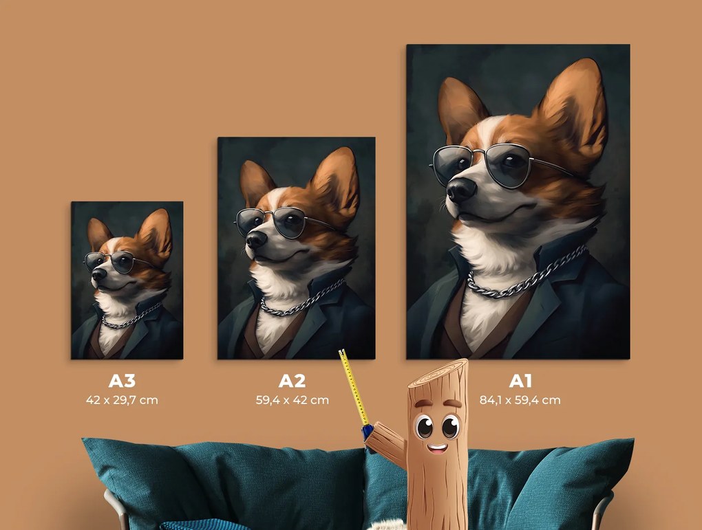 drevko | Obraz Corgi s rešpektom