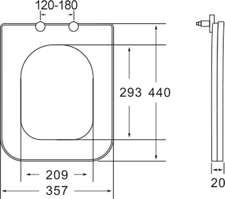 Erga Erga, WC sedadlo z duroplastu, série Mery, Toscana, čierna matná, ERG-V03-ND-SEATSH040-BK