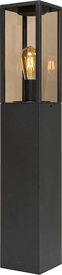 Stojanové vonkajšie svietidlo čierne s dymom 80 cm IP44 - Charlois