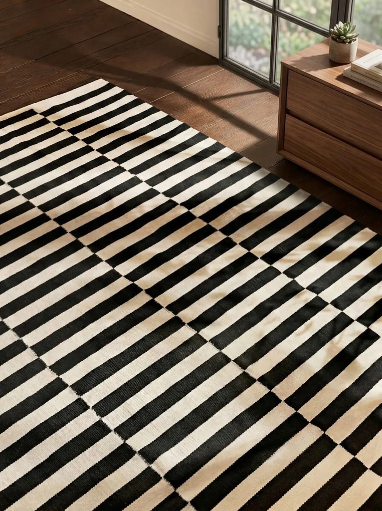 Hanse Home, Kusový koberec Vika 106207 Black White, 200x300, čiernobiela, obývacia izba