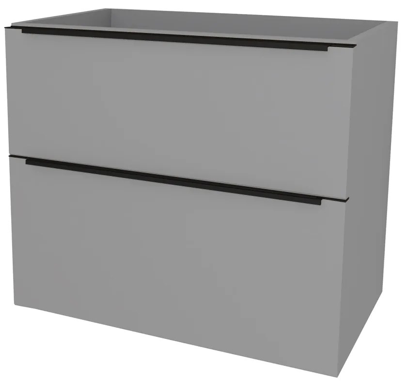 Mereo, Mereo Mailo, kúpeľňová skrinka 81 cm, čierne madlo, Multidecor, Šedá supermat, MER-CN591SBSEDA
