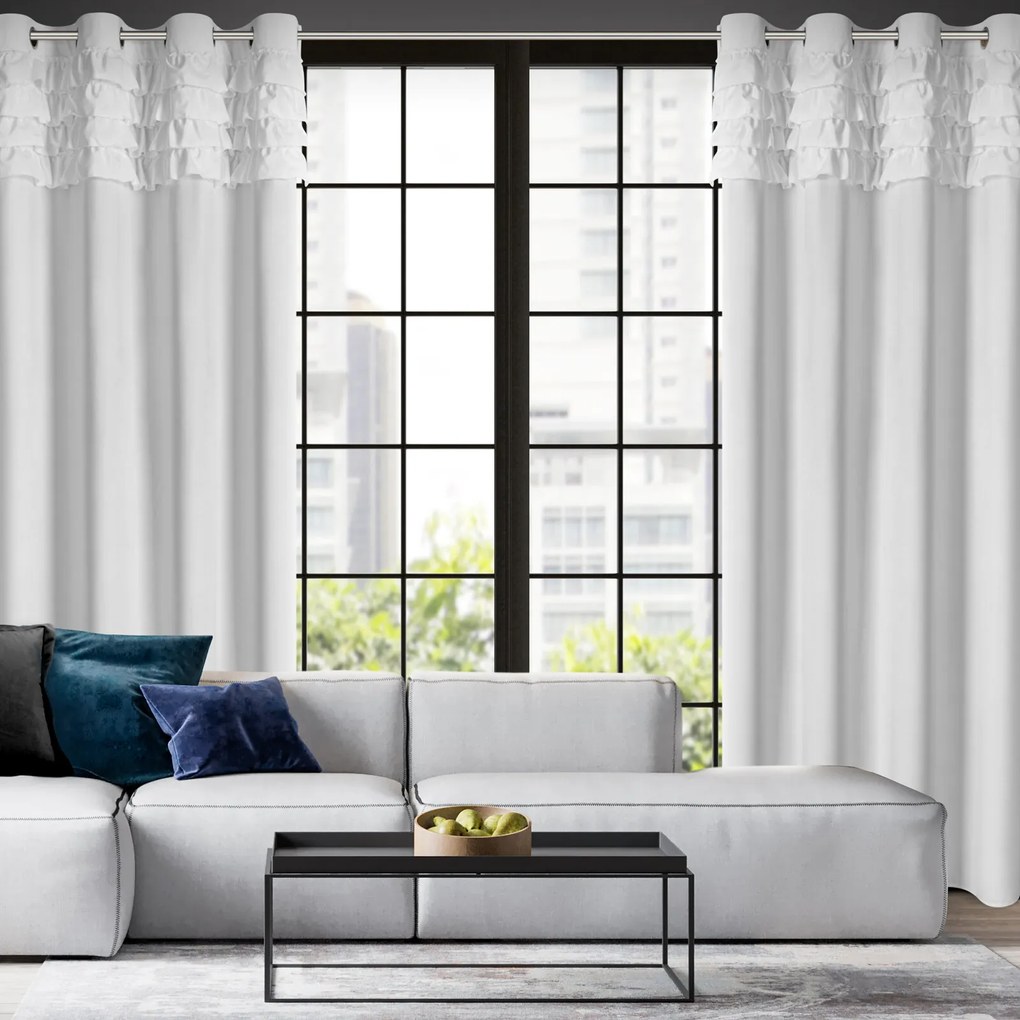 ZATEMŇOVACÍ ZÁVES NA KRÚŽKOCH ERIN 140X250 CM BIELA