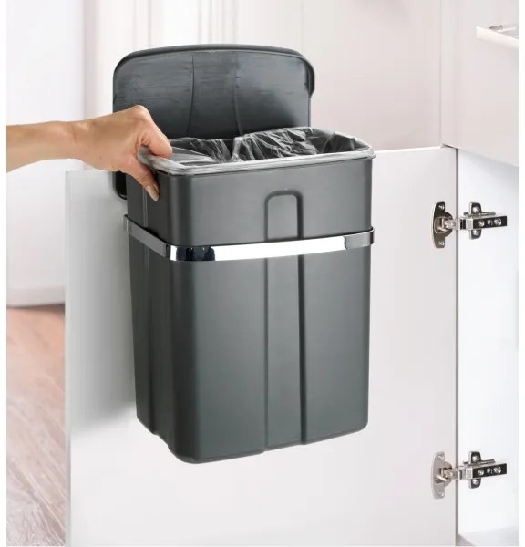 WENKO 54903100 - Kôš zavesiteľný na dvere 26x36,5 cm sivá/strieborná