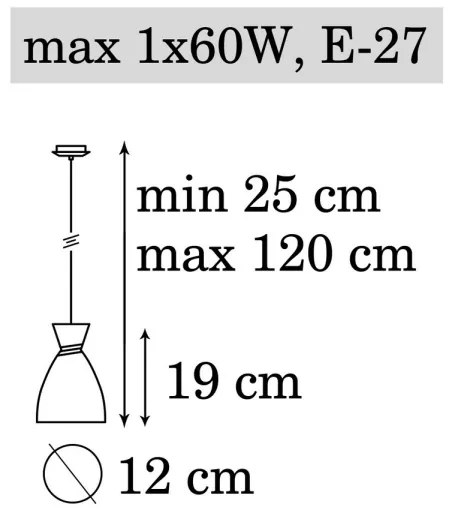 Luster na lanku NAOMI 1xE27/60W/230V