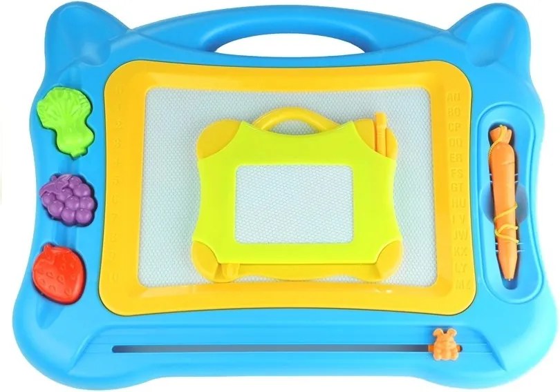 LEAN Toys Veľká magnetická tabuľa na kreslenie s pečiatkami 2v1