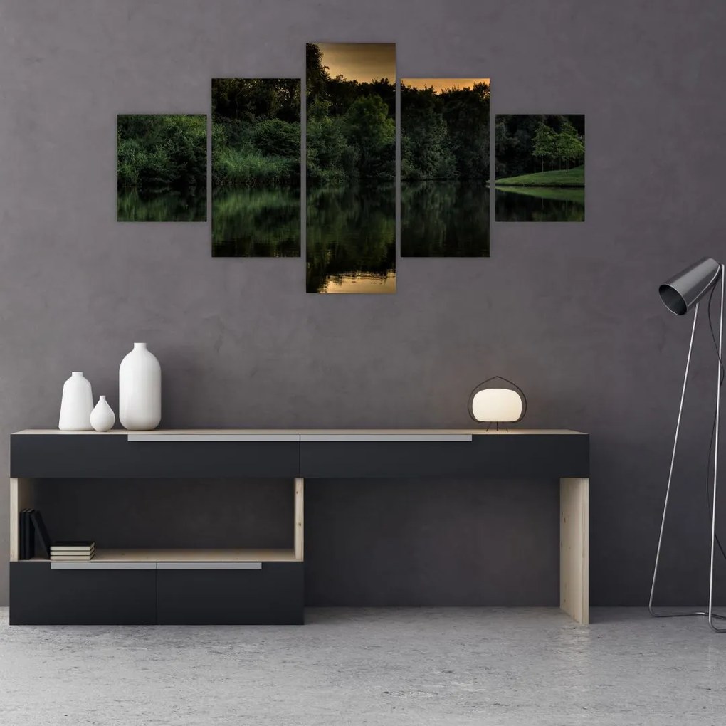 Obraz jazera pri lese (125x70 cm), 40 ďalších rozmerov