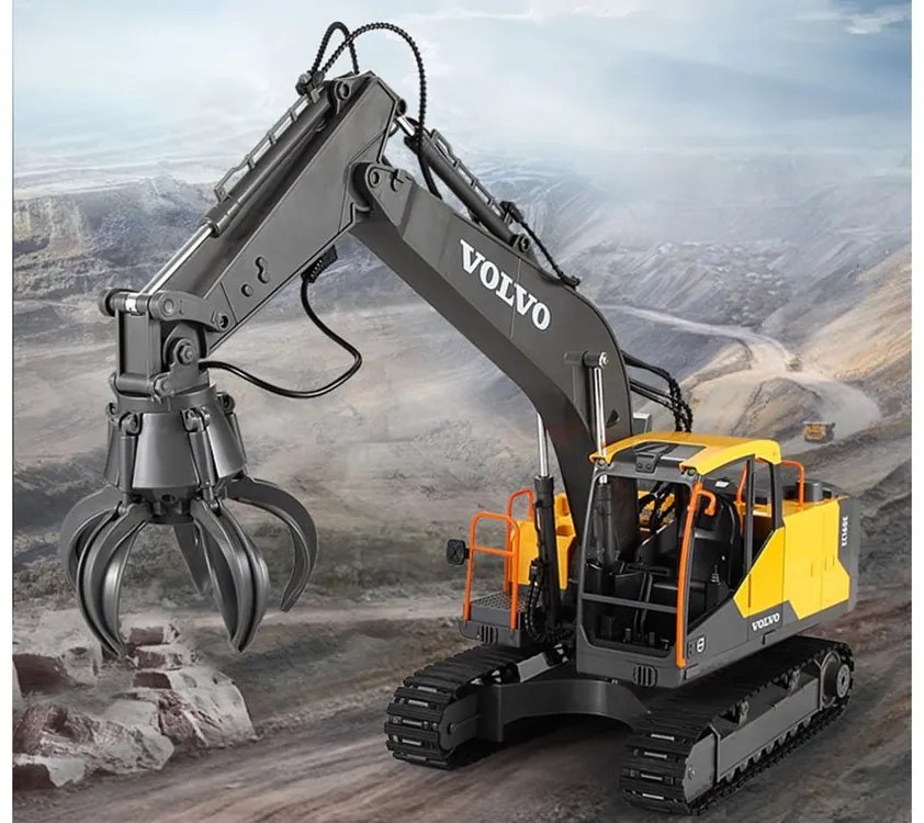 Veľký bager VOLVO 3 v 1 na diaľkové ovládanie - 3 hroty RC0495