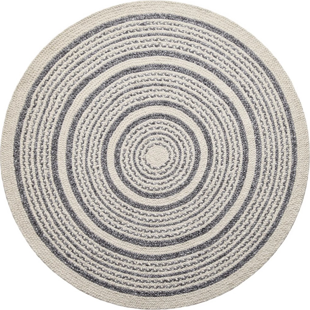 Diamond Carpets India, Ručne viazaný kusový koberec Soma SM04 Silver Black kruh, 240x240 (priemer) kruh, béžová, chodba / predsieň