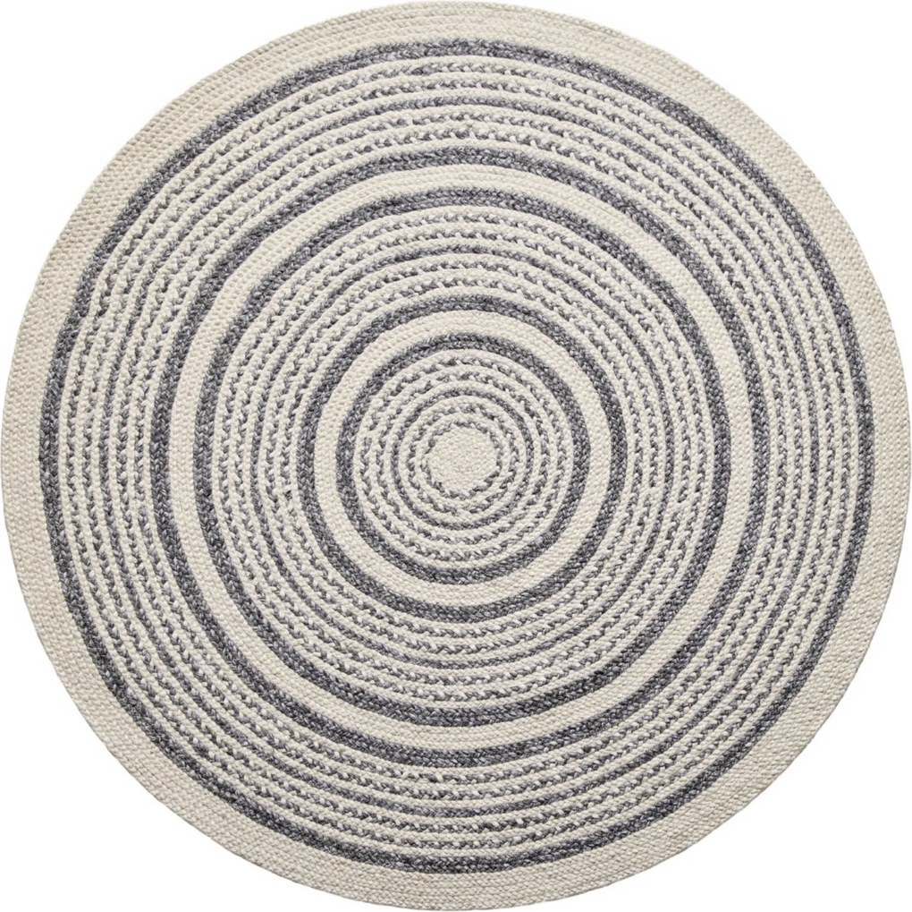 Ručne viazaný kusový koberec Soma SM04 Silver Black kruh, 240x240 (priemer) kruh, béžová, chodba / predsieň, Diamond Carpets India