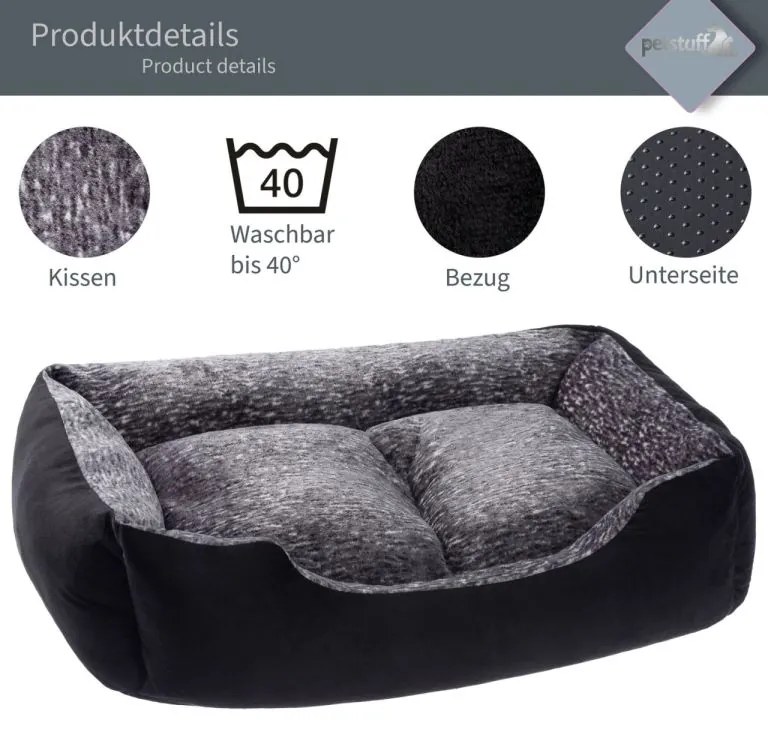 Petstuff pelech pre psa, veľkosť L, 80 x 70 x 20 cm, čierny