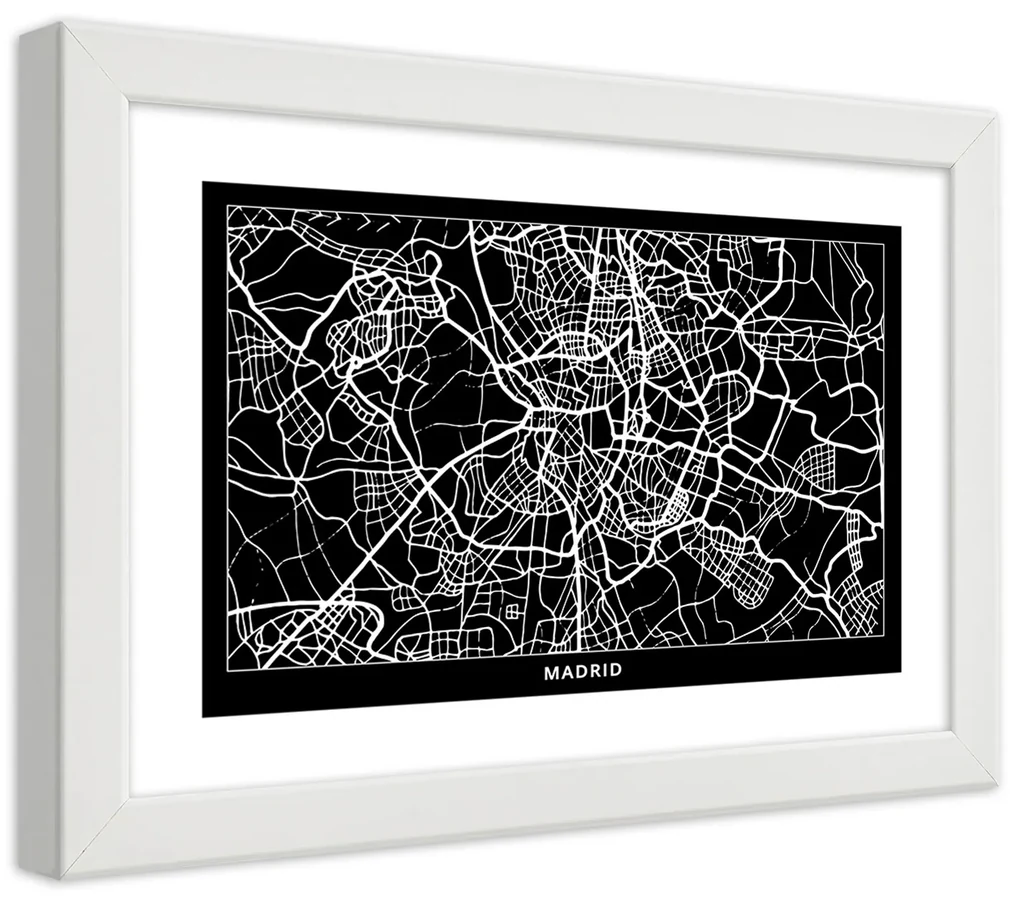 Gario Plagát City plan Madrid Farba rámu: Bez rámu, Rozmery: 30 x 20 cm