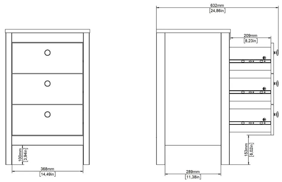 Sivobéžový nočný stolík Madrid – Tvilum