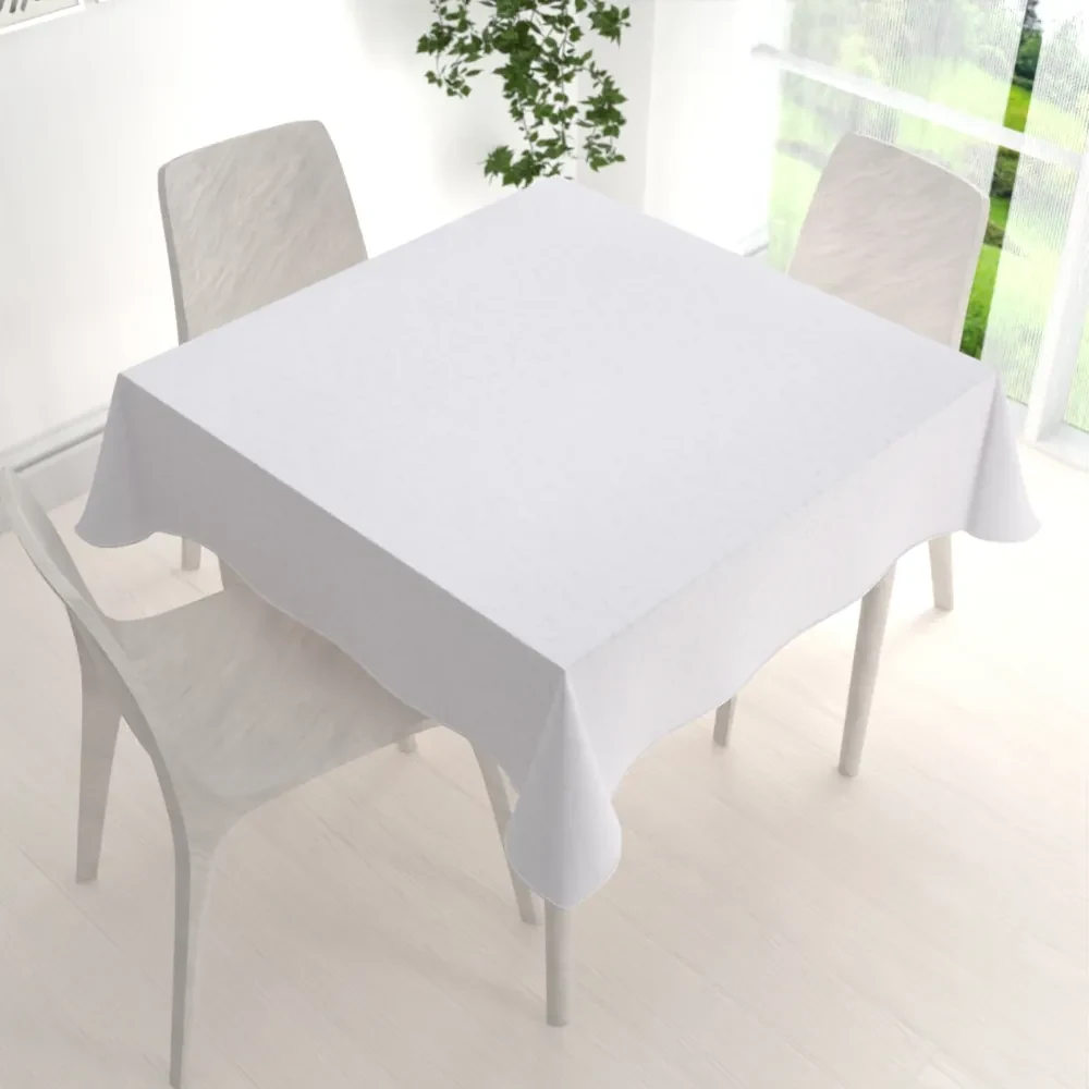 Biante Teflónový štvorcový obrus TF-011 Popínavé lístky - studená biela 60x60 cm