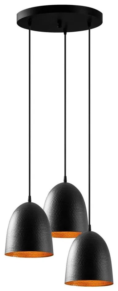 Závesný luster na lanku TATTOO 3xE27/40W/230V čierny