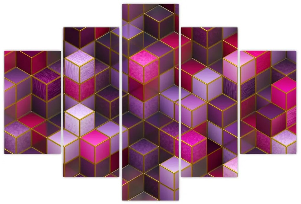 Obraz fialových kociek (150x105 cm)