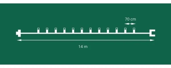 Rozširovacia LED vonkajšie reťaz FELICIA FILAMENT 20xE10 14m biela/teplá biela IP44