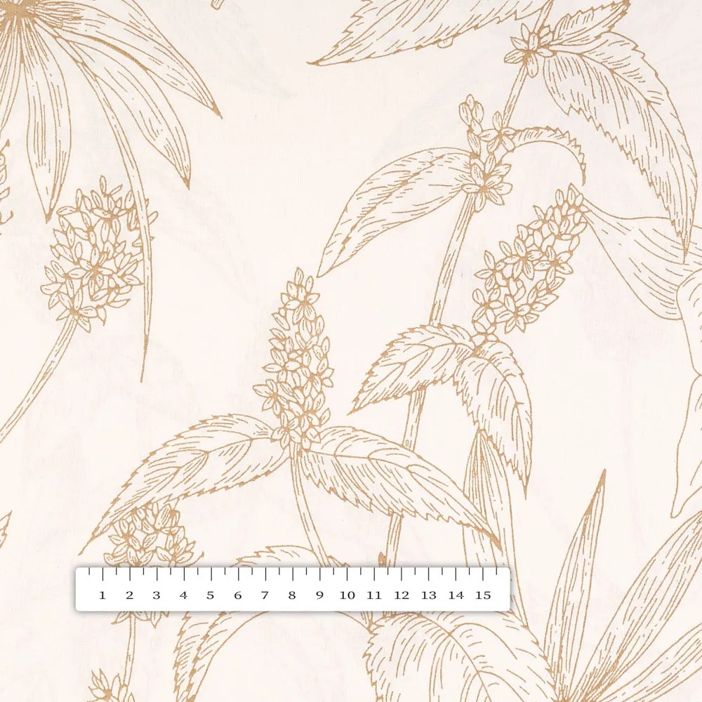 Biante Bavlnený obdĺžnikový obrus Sandra SA-425 Hnedé listy na smotanovom 100x160 cm